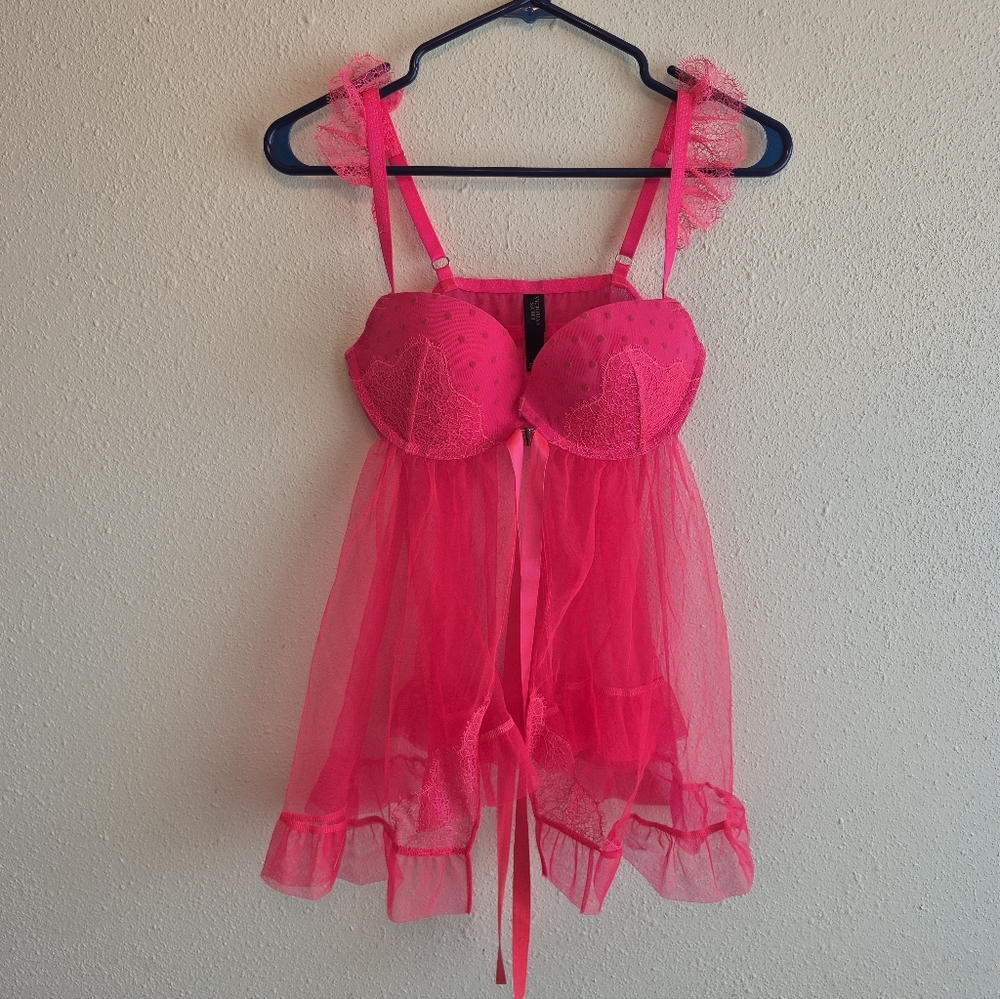 Victoria's Secret Pink Babydoll Chemise Lingerie  36C
